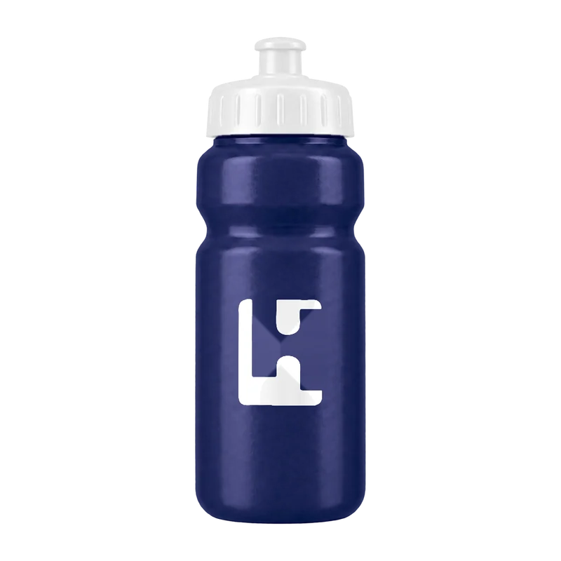 Custom Club Drink Bottle in Navy / White, front