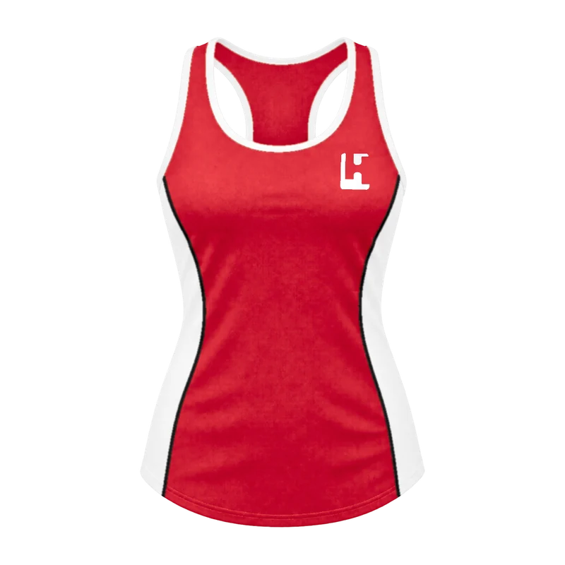 Custom Touch Singlet in Red / White, front